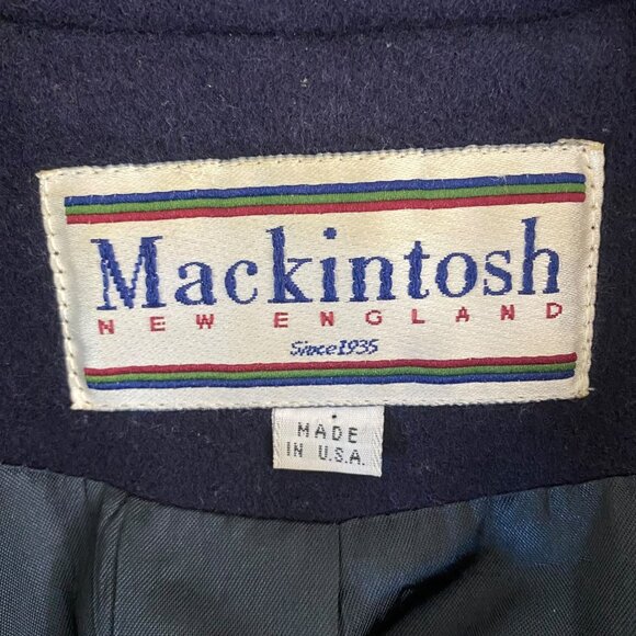 Vintage Mackintosh Double-Breasted 100% Wool Peacoat Navy Blue Women's Size 10 - Picture 9 of 12